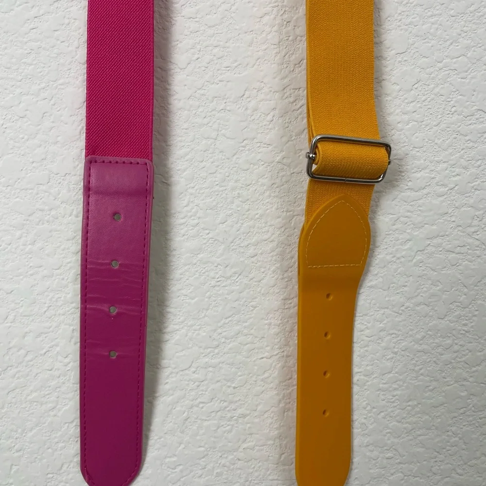 Lot Of 2 Softball Belts Adjustable‎ Pink and Yellow